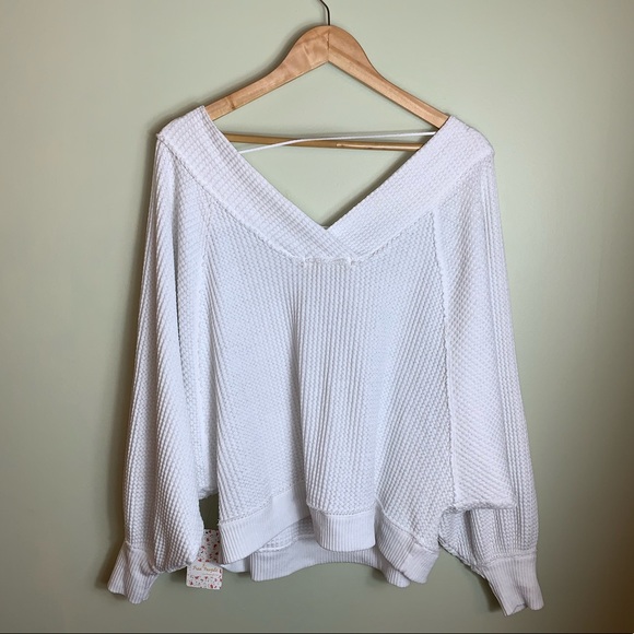 We The Free•Westend White Thermal Top NWT•Size SM - Picture 3 of 8